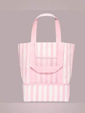 Victoria’s Secret COOLER Bag Tote Iconic Pink White Striped Beach Bag Tote